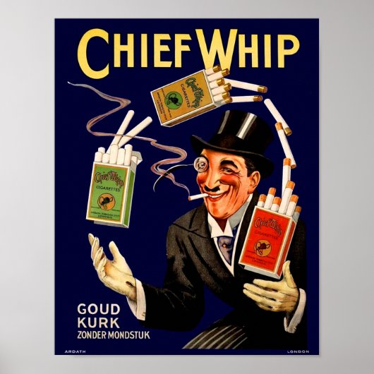 Chief Whip sigaretten uit 1920 Poster (Voorkant)