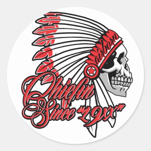 CHIEFING SINDS 19XX RONDE STICKER (Voorkant)