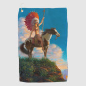 Chieftess Vrouw Indiaanse indiaan Chief Golfhanddoek (Voorkant)