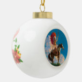 Chieftess Vrouw Indiaanse indiaan Chief Keramische Bal Ornament (Links)