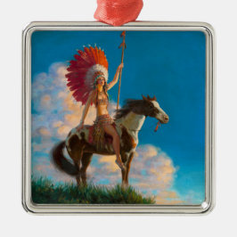 Chieftess Vrouw Indiaanse indiaan Chief Metalen Ornament