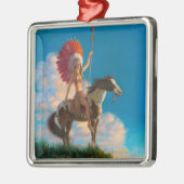 Chieftess Vrouw Indiaanse indiaan Chief Metalen Ornament (Links)