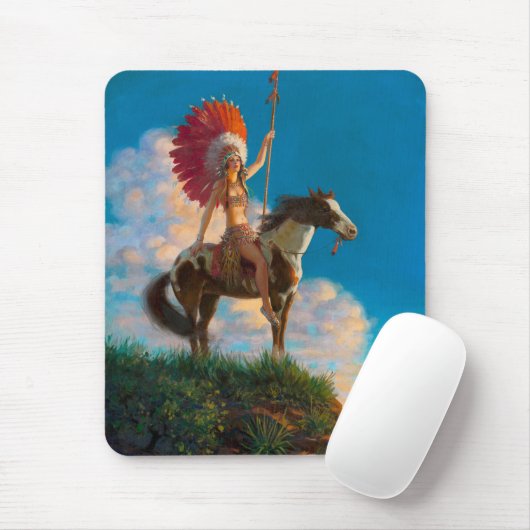 Chieftess Vrouw Indiaanse indiaan Chief Muismat (Met muis)