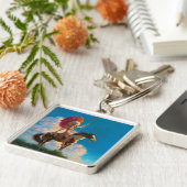 Chieftess Vrouw Indiaanse indiaan Chief Sleutelhanger (Zijkant)