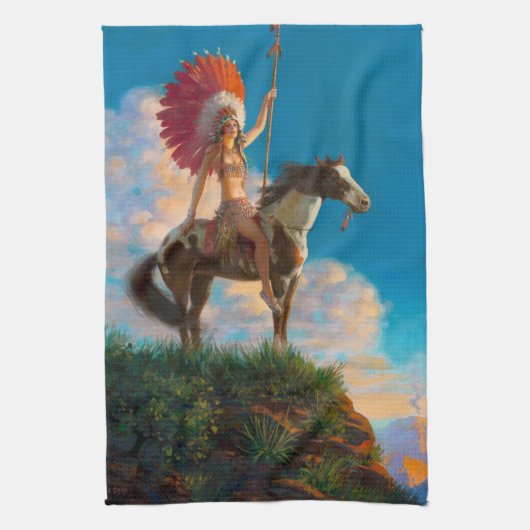 Chieftess Vrouw Indiaanse indiaan Chief Theedoek (Verticaal)