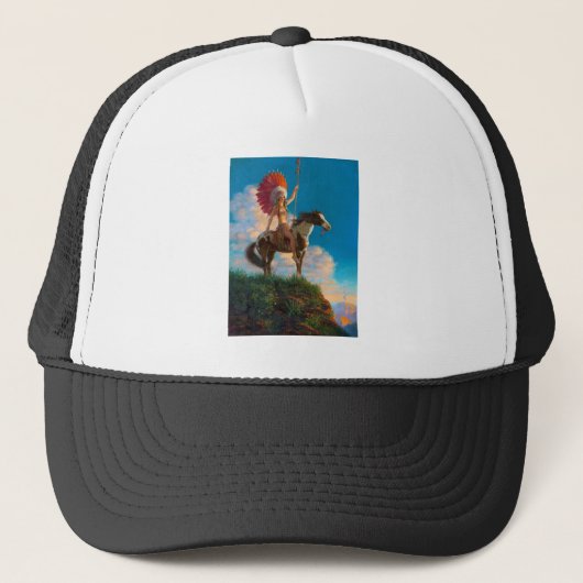 Chieftess Vrouw Indiaanse indiaan Chief Trucker Pet (Voorkant)