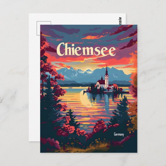 Chiemsee Duitsland  kunst Briefkaart (Voorkant / Achterkant)
