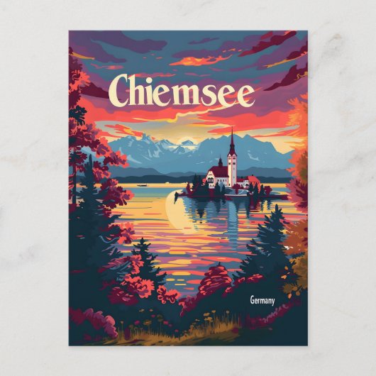 Chiemsee Duitsland  kunst Briefkaart (Voorkant)
