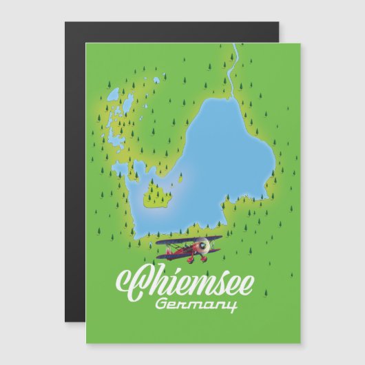 Chiemsee Duitsland meer kaart (Voorkant / Achterkant)