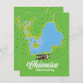 Chiemsee Duitsland-meerkaart (Voorkant / Achterkant)