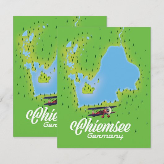 Chiemsee Duitsland-meerkaart (Voorkant / Achterkant)