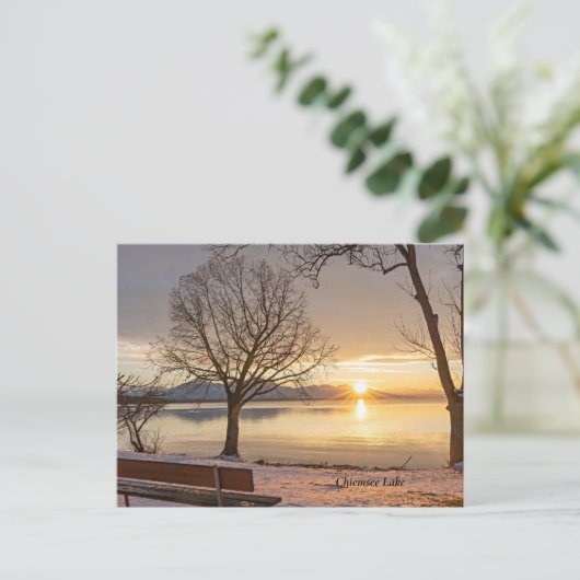 Chiemsee Lake, zonsondergang, Briefkaart (Staand voorkant)