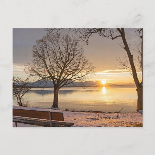 Chiemsee Lake, zonsondergang, Briefkaart (Voorkant)