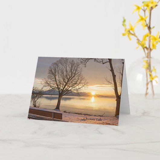 Chiemsee Lake, zonsondergang, Kaart (Gele Bloem)