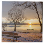 Chiemsee Lake, zonsondergang, Tegeltje (Voorkant)