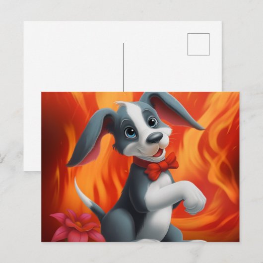 Chien Cute Briefkaart (Voorkant / Achterkant)