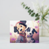 Chien Cute Briefkaart (Staand voorkant)