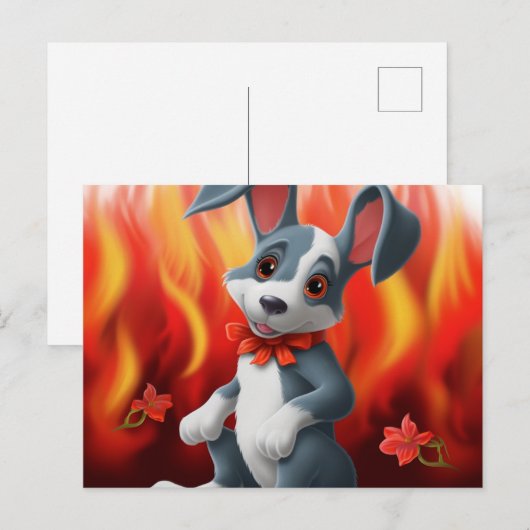 Chien Cute Briefkaart (Voorkant / Achterkant)