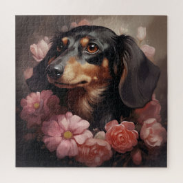 Chien Fleur 2 Puzzle Legpuzzel