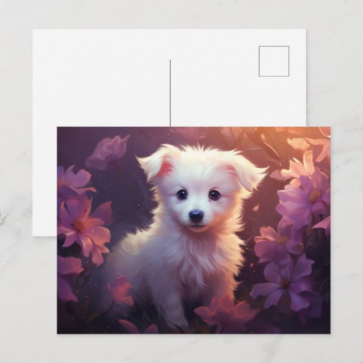 Chien Fleur 3 Briefkaart (Voorkant / Achterkant)