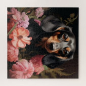 Chien Fleur 3 Puzzle Legpuzzel (Horizontaal)