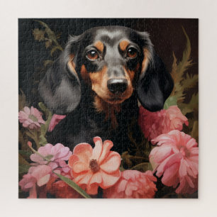 Chien Fleur 3 Puzzle Legpuzzel