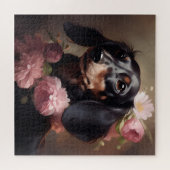 Chien Fleur 7 Puzzle Legpuzzel (Horizontaal)