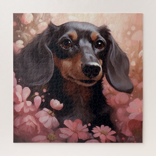 Chien Fleur 8 Puzzle Legpuzzel (Verticaal)