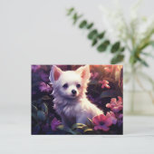Chien Fleur Briefkaart (Staand voorkant)