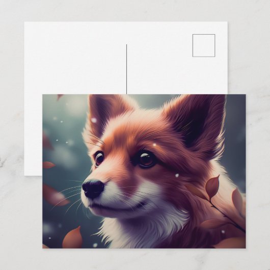 Chien Fox Briefkaart (Voorkant / Achterkant)