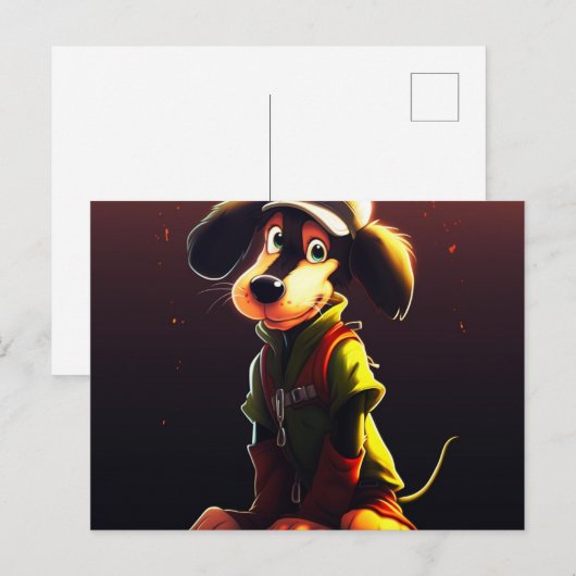 Chien Jaune Briefkaart (Voorkant / Achterkant)