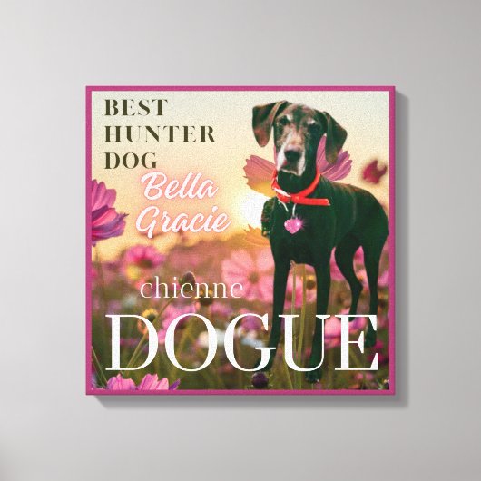 Chienne Dogue Magazine Cover voor Honden ( vrouw ) Canvas Afdruk (Voorkant)