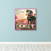 Chienne Dogue Magazine Cover voor Honden ( vrouw ) Canvas Afdruk (Insitu (Houten vloer))