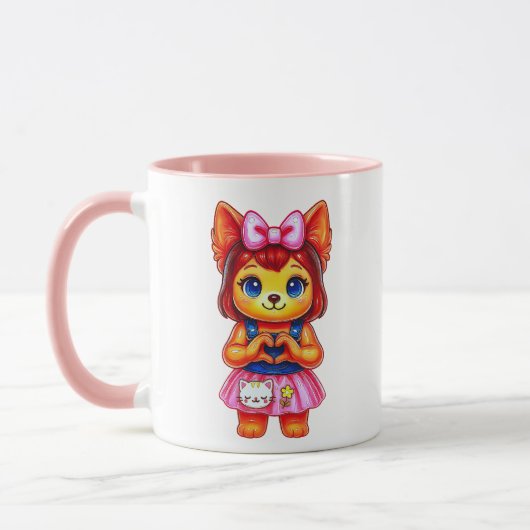 Chienne Kawaii Noeud Rose Mok (Links)