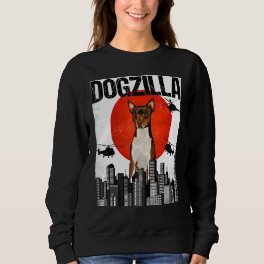 Chienzilla Dogzilla Japanse Fox Speelgoed Terrier Trui (Voorkant)