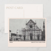 Chiesa di S Croce e Statua di Dante Florence Briefkaart (Voorkant / Achterkant)