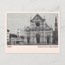 Chiesa di S Croce e Statua di Dante Florence Briefkaart