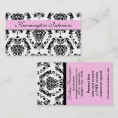 Chiffon Pink Black Damask Visitekaartjes (Voorkant / Achterkant)
