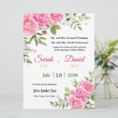 Chiffon Pink Roses Jewish Wedding Invitation (Staand voorkant)