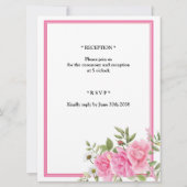 Chiffon Pink Roses Jewish Wedding Invitation (Achterkant)