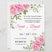 Chiffon Pink Roses Jewish Wedding Invitation (Voorkant)