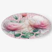 Chiffon Pink Roses Papieren Bordje (Gekanteld)