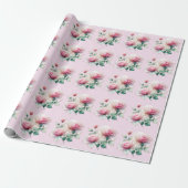 Chiffon Rozen Wrapping Paper Cadeaupapier (Uitgerold)