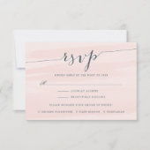 Chiffon RSVP-kaart met maaltijdkeuze | Blush RSVP Kaartje (Voorkant)