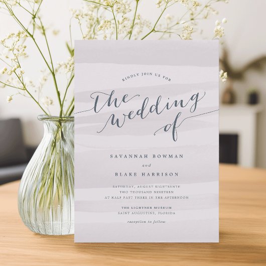 Chiffon Waterverf bruiloft uitnodiging | Grijs Lil