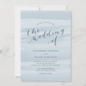 Chiffon Waterverf bruiloft uitnodiging | Lucht (Voorkant)