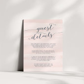 Chiffon Waterverf Guest Details Kaart | Blush
