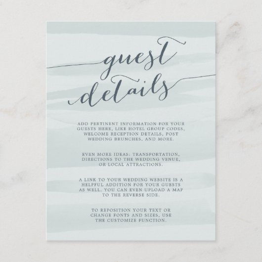 Chiffon Waterverf Guest Details Kaart | ZEE (Voorkant)