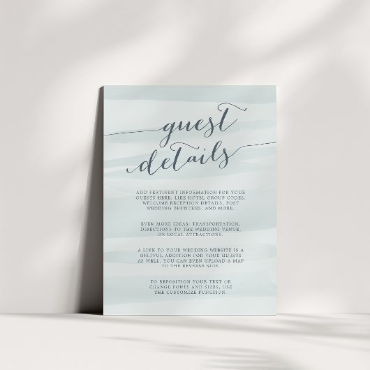 Chiffon Waterverf Guest Details Kaart | ZEE