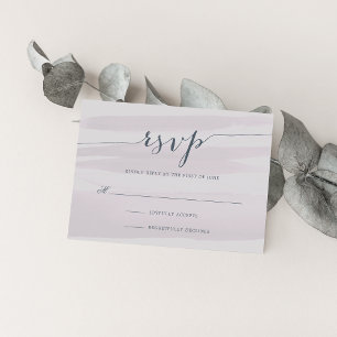 Chiffon Waterverf RSVP-kaart Lila grijs RSVP Kaartje